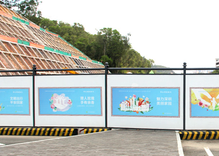 深圳C類交委款圍擋安裝案例-深圳龍崗蛇嶺大道圍擋安裝效果圖-A/B/C類圍擋-深圳市大通建材有限公司鋼圍擋生產(chǎn)定制廠家